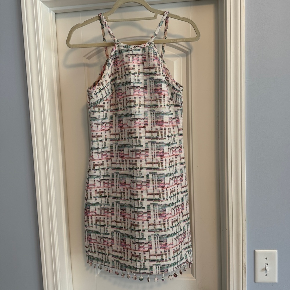 Trina Turk 0 Patsy Mini Dress ~ Halter Fringe Rainbow Colorful Party
